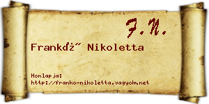 Frankó Nikoletta névjegykártya